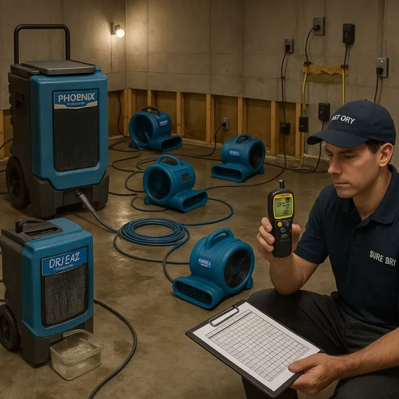 Structural Drying and Dehumidification process in Ashville, AL
